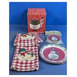 Snowman Themed Holiday Kitchen & Tableware Set