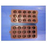 Brown Silicone Floral and Swirl Candy Molds