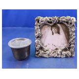 (2)Bunny Motif Picture Frame & Engraved Baby Cup