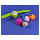 Plastic Toy Fishing Rod w/ Character Toy Set