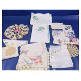 (10+) Assorted Vintage Handkerchiefs & Doilies