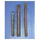 (3) Steel Chisels / Punch Tools  Made in USA