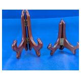 (2) Wooden Display Plate Stands