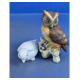 Owl & White Bird Figurines
