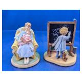 (2)Cherished Teddies Teacher & Mother Figurines