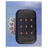 Studded Faux-Stingray Knuckle Duster Clutch