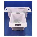 (2) White Sink Strainer Storage Baskets