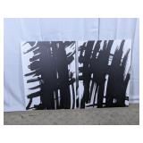 Abstract Black Brushstroke Canvas Art