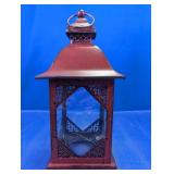 Red Metal Decorative Candle Lantern