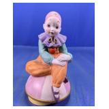 Vintage Porcelain Harlequin Clown Music Box