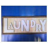 Rustic Framed Wood Laundry Room Wall Sign