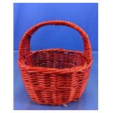 Red Wicker Basket w/ Handle