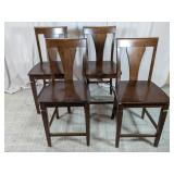 (4)Dark Wood Counter Stools Lot
