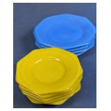 Set of 9 Octagonal Glass Saucers