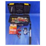 Tackle Box Full of Worms/Pole & Line Lot