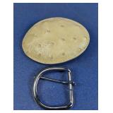 Leather Belt Buckle With Back Plate