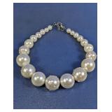 Faux Pearl Statement Necklace with Accents