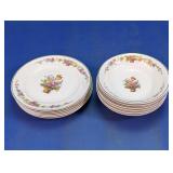 (12) Crescent China Berry Bowls & Saucers