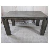 Rustic Industrial Gray Wood Dining Table