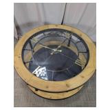 Rustic Industrial Round Clock Coffee Table