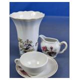 Bird & Floral Motif Tea Set Pieces