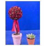 (2) Artificial Potted Plant Décor