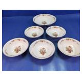 (6) Crescent China Berry Bowls