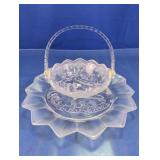 Frosted Glass Christmas Sleigh & Village Set