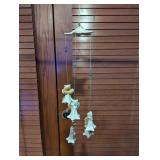 Glass Owl Wind Chime with Purple Accents