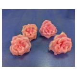 Pink Glitter Flower Alligator Hair Clip Set