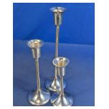 Silver-Tone Metal Candlesticks