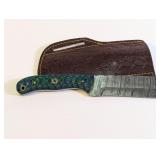 Handcrafted Damascus Steel Cleaver with Sheath