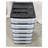 Plastic 6-Drawer Storage Organizer w/ Top Tray