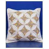 Handmade Cathedral Window Quilt Throw Pillow