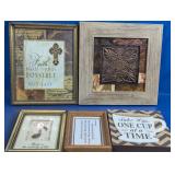 Set of 5 Assorted Religious & Coffee Wall Art