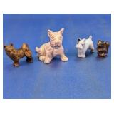(4) Assorted Ceramic & Metal Dog Figurines