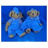 Plush Teddy Bears Blue Outfits Set