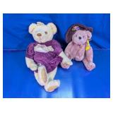 Plush Teddy Bears w/ Dress & Hat