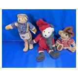 Plush Teddy Bears w/ Stand & Outfits