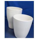 White Ceramic Tapered Vessels Set