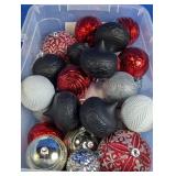 Assorted Red Black and Silver Christmas Ornaments
