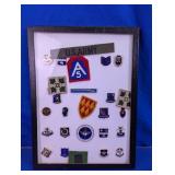 Vintage Framed US Army Military Inisgnia Patches