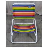 Folding Beach Chair Rainbow Striped