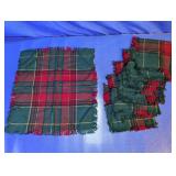 (7) Plaid Fabric Napkins Set