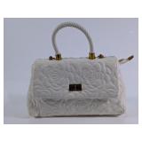 Quilted Floral Top-Handle Satchel