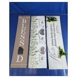 (3) Farmhouse Style Hanging Wall Decor Lot
