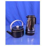 (2) Vintage Tea Kettle & Thermal Carafe Set