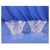 (2) Vintage Pressed Glass Tea Cups
