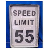 (1) Speed Limit 55 Metal Road Sign
