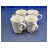 Set of 4 Meritage White & Silver Trim Mugs